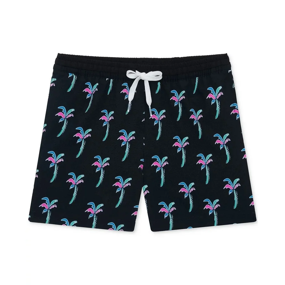 NEW Chubbies The Havana Nights Swim Trunks Youth XL 18/20 Palm Tree Print Black